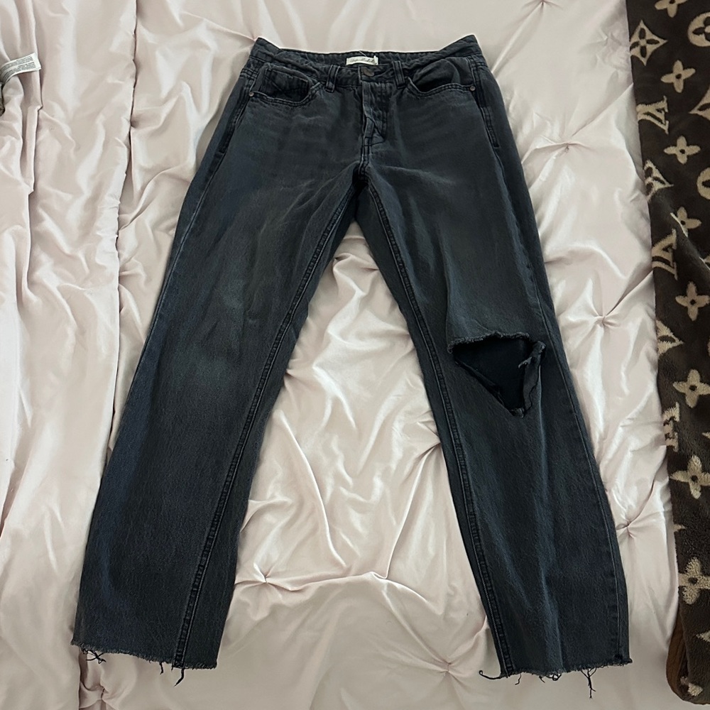 Distressed Black Women Jeans